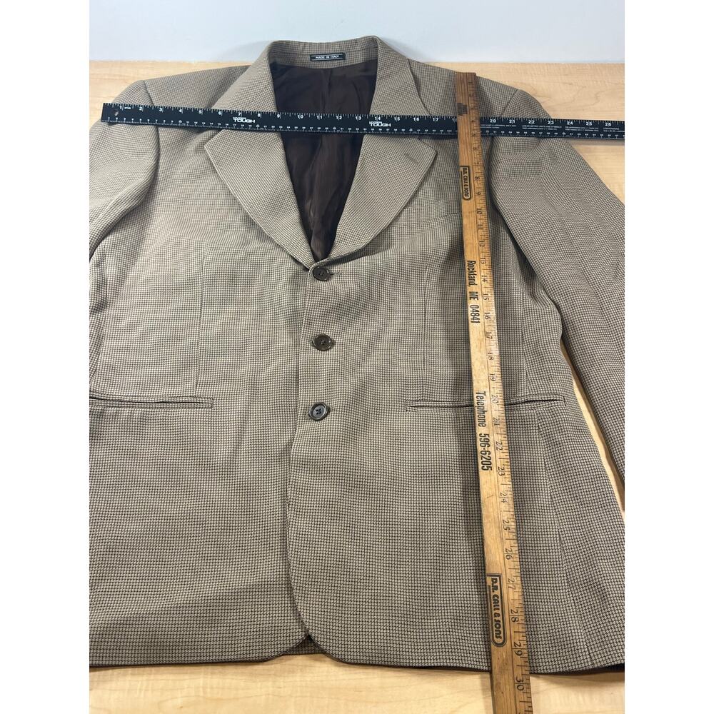 Zanetti Italian Blazer Merino Wool Vintage Mens Size 50 R Houndstooth Pattern - Picture 9 of 10